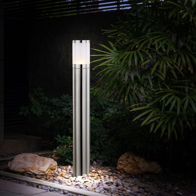 ETC-SHOP Lampione Da Esterno Lampada Da Terra Per Esterni H 80 Cm Lampada Da Giardino Luce Esterna In Acciaio Inossidabile, Plastica Argento Opale, 1x Attacco E27, Dxh 14x80 Cm ETC-SHOP Lampione Da Esterno Lampada Da Terra Per Esterni H 80 Cm Lampada Da Giardino Luce Esterna In Acciaio Inossidabile, Plastica Argento Opale, 1x Attacco E27, Dxh 14x80 Cm