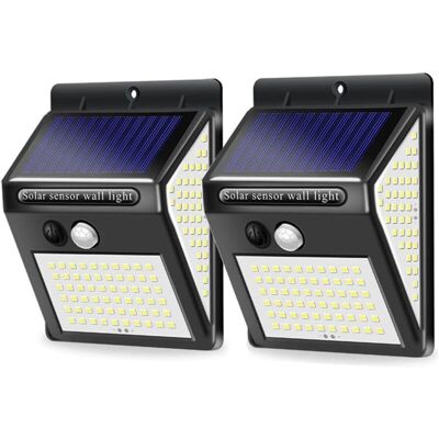 OEM Luci Solari Da Esterno, Confezione Da 2, 144 Led, Impermeabili Ip65, Proiettori A Led Per Esterni Con Sensore Di Movimento OEM Luci Solari Da Esterno, Confezione Da 2, 144 Led, Impermeabili Ip65, Proiettori A Led Per Esterni Con Sensore Di Movimento