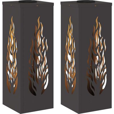 VIDAXL Faro Led Solare Per Sentieri 2 Pz Bianco Caldo 18 X 18 X 50 Cm VIDAXL Faro Led Solare Per Sentieri 2 Pz Bianco Caldo 18 X 18 X 50 Cm