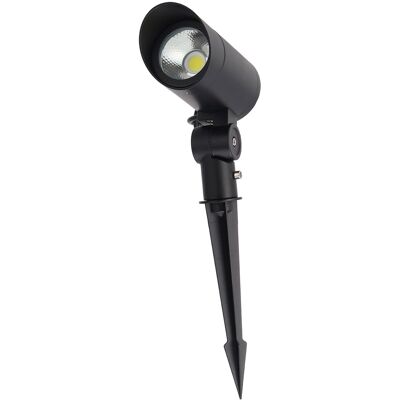 GREENICE Faretto Da Giardino A Led Cob Da 24 W, 2160 Lm, 6000 K, Con Punta, 40.000 Ore, Finitura Nera GREENICE Faretto Da Giardino A Led Cob Da 24 W, 2160 Lm, 6000 K, Con Punta, 40.000 Ore, Finitura Nera
