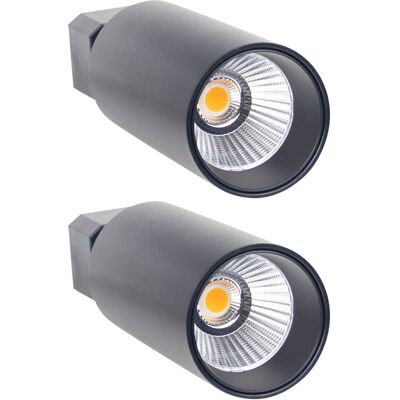 SECOM Confezione Da 2 Proiettori Led Da Binario Twin Medium Da 20 W, 15 SECOM Confezione Da 2 Proiettori Led Da Binario Twin Medium Da 20 W, 15