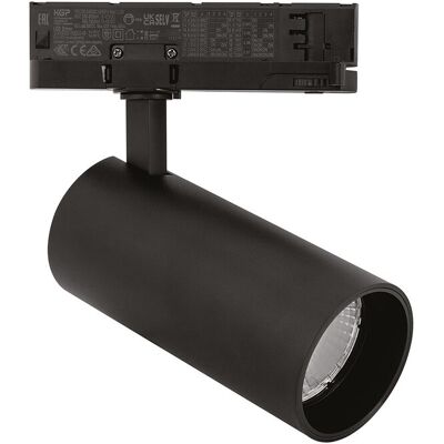 GEA LUCE Proiettore A Binario Trifase Gfa 40w Led Cree 3000k, Struttura In Alluminio Nero Opaco, Fascio 38°, Cri 90, Ip20 - Gealuce GEA LUCE Proiettore A Binario Trifase Gfa 40w Led Cree 3000k, Struttura In Alluminio Nero Opaco, Fascio 38°, Cri 90, Ip20 - Gealuce
