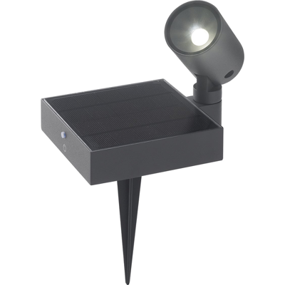 ZAFFERANO Faretto Da Terra Solar A Led Da 1,3w A Batteria Con Fotovoltaico Ip65 Grigio Scuro ZAFFERANO Faretto Da Terra Solar A Led Da 1,3w A Batteria Con Fotovoltaico Ip65 Grigio Scuro