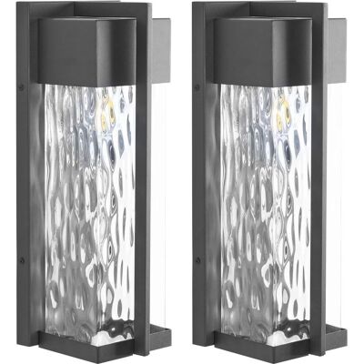 BELIANI Set Di 2 Applique Da Esterno In Metallo, Stile Tradizionale, Per Porta D'Ingresso E Veranda, Nero, Malki BELIANI Set Di 2 Applique Da Esterno In Metallo, Stile Tradizionale, Per Porta D'Ingresso E Veranda, Nero, Malki