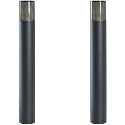 BELIANI Set Di 2 Lampioni Da Giardino Per Esterni, Lampade Da Vialetto, 60 Cm, Alluminio Nero, Elrick BELIANI Set Di 2 Lampioni Da Giardino Per Esterni, Lampade Da Vialetto, 60 Cm, Alluminio Nero, Elrick