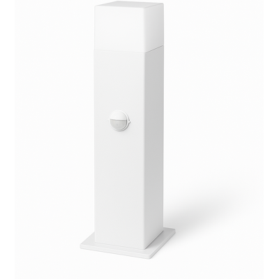 UNIVERSO Paletto Luminoso Da Giardino Con Sensore Di Movimento, Attacco E27, Ip44, Alluminio E Diffusore Acrilico, Lampione Per Esterni - Color: Bianco UNIVERSO Paletto Luminoso Da Giardino Con Sensore Di Movimento, Attacco E27, Ip44, Alluminio E Diffusore Acrilico, Lampione Per Esterni - Color: Bianco