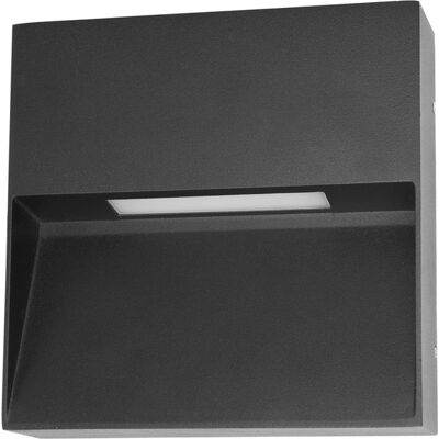 ITALUX Applique Esterna Quadrata Nera Led 3w 3000k ITALUX Applique Esterna Quadrata Nera Led 3w 3000k