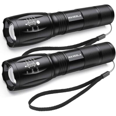 OEM Torcia Led Ultra Potente, Torcia Da 2000 Lumen, Torcia Tattica Impermeabile Ip65, Zoomabile, 5 Modalità Di Illuminazione, Antiscivolo Antiurto Per Emergenza Campeggio Escursionismo, Confezione Da 2 [c OEM Torcia Led Ultra Potente, Torcia Da 2000 Lumen, Torcia Tattica Impermeabile Ip65, Zoomabile, 5 Modalità Di Illuminazione, Antiscivolo Antiurto Per Emergenza Campeggio Escursionismo, Confezione Da 2 [c