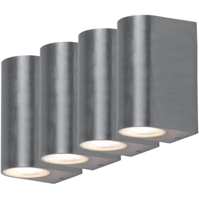 ETC-SHOP - Faro parete Up Down - Alluminio spazzolato Esterno ETC-SHOP - Faro parete Up Down - Alluminio spazzolato Esterno
