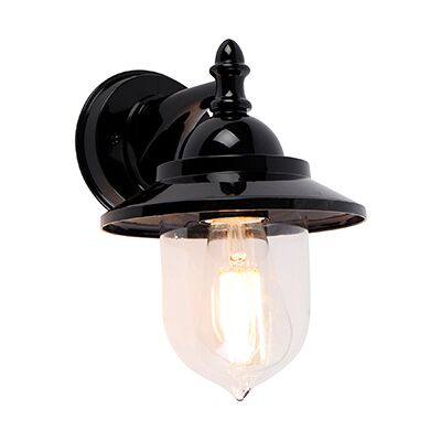 QAZQA Oxford Lampada da Parete Esterna - Classica IP44 Nera QAZQA Oxford Lampada da Parete Esterna - Classica IP44 Nera