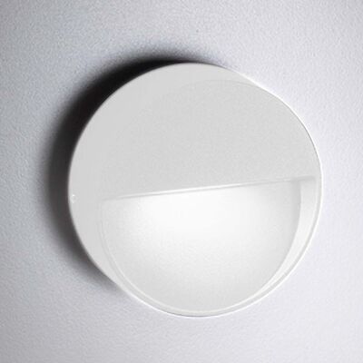 ZAFFERANO Bottom Lampada Da Parete A Led Per Esterni Ed Interni, Forma Rotonda, Alluminio Pressofuso, Colore Bianco Opaco, 4.5w, 3000k, Ip54, 10x3 Cm ZAFFERANO Bottom Lampada Da Parete A Led Per Esterni Ed Interni, Forma Rotonda, Alluminio Pressofuso, Colore Bianco Opaco, 4.5w, 3000k, Ip54, 10x3 Cm