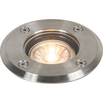 QAZQA Faro da terra esterno acciaio 11cm IP67 - Basic Round QAZQA Faro da terra esterno acciaio 11cm IP67 - Basic Round