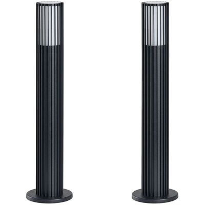 BELIANI Set Di 2 Lampioncini Da Esterno Moderni In Alluminio Nero 50 Cm Ernan BELIANI Set Di 2 Lampioncini Da Esterno Moderni In Alluminio Nero 50 Cm Ernan