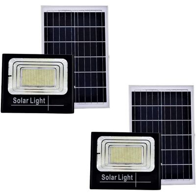 BES 2x Faro Solare 200w Led Esterno Pannello Solare Coppia Luce Fredda Giardino BES 2x Faro Solare 200w Led Esterno Pannello Solare Coppia Luce Fredda Giardino