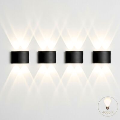 BES 4pz Applique Led Da Parete Esterno Interno Nera Ovale 12w Luce Naturale Fd-10 BES 4pz Applique Led Da Parete Esterno Interno Nera Ovale 12w Luce Naturale Fd-10