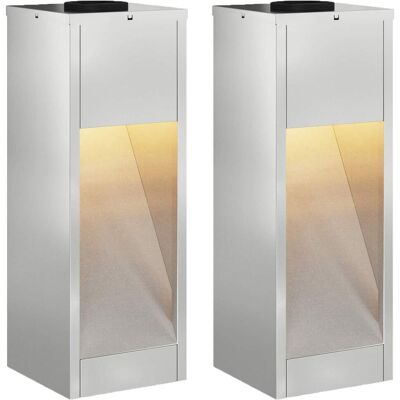 VIDAXL Lucina Led Solare Da Percorso 2 Pz Bianco Caldo 18 X 18 X 50 Cm VIDAXL Lucina Led Solare Da Percorso 2 Pz Bianco Caldo 18 X 18 X 50 Cm
