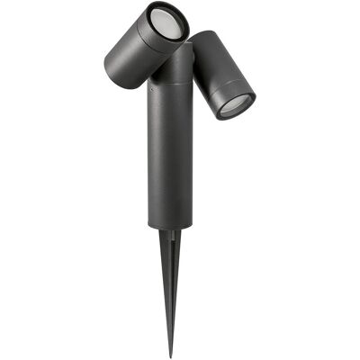 GEA LUCE Ges2222 Paletto Con Proiettore Orientabile 2 Luci Attacco Gu10 Antracite GEA LUCE Ges2222 Paletto Con Proiettore Orientabile 2 Luci Attacco Gu10 Antracite