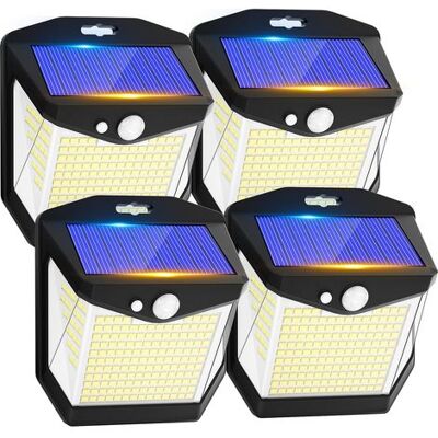 OEM Set Di 4 Luci Solari Da Esterno Con Sensore Di Movimento, 248 Led, Impermeabili Ip65, Angolo Del Fascio Luminoso Di 270°, Luce Di Sicurezza Wireless Da Parete Per Giardino. OEM Set Di 4 Luci Solari Da Esterno Con Sensore Di Movimento, 248 Led, Impermeabili Ip65, Angolo Del Fascio Luminoso Di 270°, Luce Di Sicurezza Wireless Da Parete Per Giardino.