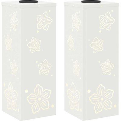 VIDAXL Faro Led Solare Per Sentieri 2 Pz Bianco Caldo 18 X 18 X 50 Cm VIDAXL Faro Led Solare Per Sentieri 2 Pz Bianco Caldo 18 X 18 X 50 Cm