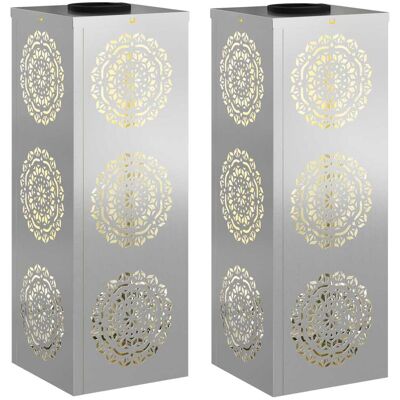VIDAXL Faro Led Solare Per Sentieri 2 Pz Bianco Caldo 18 X 18 X 50 Cm VIDAXL Faro Led Solare Per Sentieri 2 Pz Bianco Caldo 18 X 18 X 50 Cm