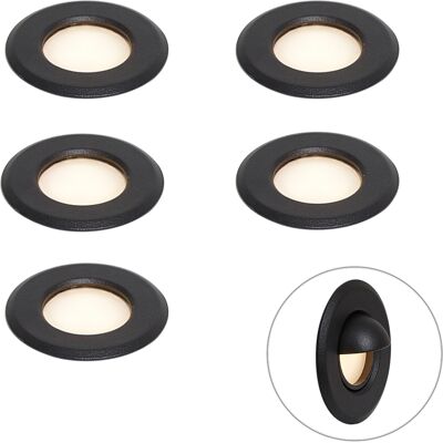 QAZQA Sistema A 12v Nero 10m Con 5 Faretti Da Terra Con Led Ip44 QAZQA Sistema A 12v Nero 10m Con 5 Faretti Da Terra Con Led Ip44