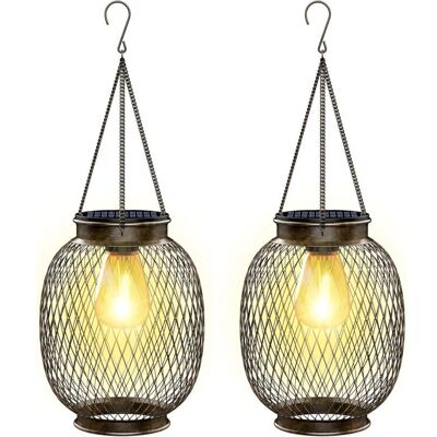 OEM Lampada A Sospensione Per Esterni A Energia Solare, Lanterna Solare In Metallo A 2 Pezzi Impermeabile Ip65 Con Sorgente Luminosa A Led, Luce Solare Per Balcone Per Portico, Cortile, Giardino, Patio [c OEM Lampada A Sospensione Per Esterni A Energia Solare, Lanterna Solare In Metallo A 2 Pezzi Impermeabile Ip65 Con Sorgente Luminosa A Led, Luce Solare Per Balcone Per Portico, Cortile, Giardino, Patio [c