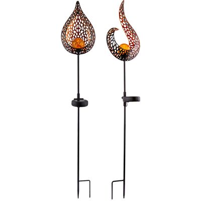ETC-SHOP - Lampade LED a energia solare a fiamma - Nera - Esterno ETC-SHOP - Lampade LED a energia solare a fiamma - Nera - Esterno