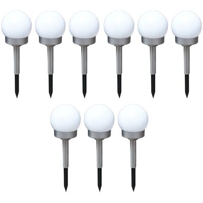ETC-SHOP Set Di 9 Lampade A Sfera Con Presa Solare A Led, Faretti Per Parco Con Picchetto Da Terra ETC-SHOP Set Di 9 Lampade A Sfera Con Presa Solare A Led, Faretti Per Parco Con Picchetto Da Terra