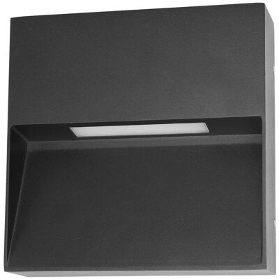 ITALUX Applique Esterna Quadrata Nera Led 3w 3000k ITALUX Applique Esterna Quadrata Nera Led 3w 3000k