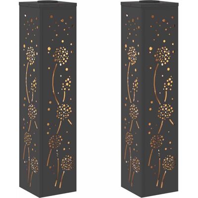 VIDAXL Faro Led Solare Per Sentieri 2 Pz Bianco Caldo 18 X 18 X 80 Cm VIDAXL Faro Led Solare Per Sentieri 2 Pz Bianco Caldo 18 X 18 X 80 Cm