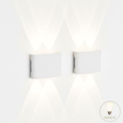 BES Coppia Applique Led Da Parete Esterno Ovale 12w Bianca Luce Naturale Fd-10 BES Coppia Applique Led Da Parete Esterno Ovale 12w Bianca Luce Naturale Fd-10