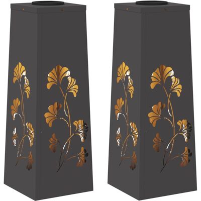 VIDAXL Faro Led Solare Per Sentieri 2 Pz Bianco Caldo 18 X 18 X 50 Cm VIDAXL Faro Led Solare Per Sentieri 2 Pz Bianco Caldo 18 X 18 X 50 Cm