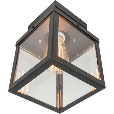 QAZQA Lampada Da Soffitto Rotterdam - Moderno - Vetro,acciaio Inossidabile - Nero - Quadrato Max. 1 X Watt - QAZQA Lampada Da Soffitto Rotterdam - Moderno - Vetro,acciaio Inossidabile - Nero - Quadrato Max. 1 X Watt -