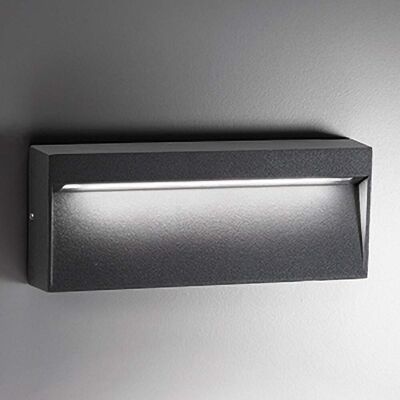 ZAFFERANO Bottom Lampada Da Parete A Led Grigio Scuro 8.5w Ip54 3000k In Alluminio Pressofuso Per Interni Ed Esterni Design Moderno Ed Elegante Linea Slim ZAFFERANO Bottom Lampada Da Parete A Led Grigio Scuro 8.5w Ip54 3000k In Alluminio Pressofuso Per Interni Ed Esterni Design Moderno Ed Elegante Linea Slim