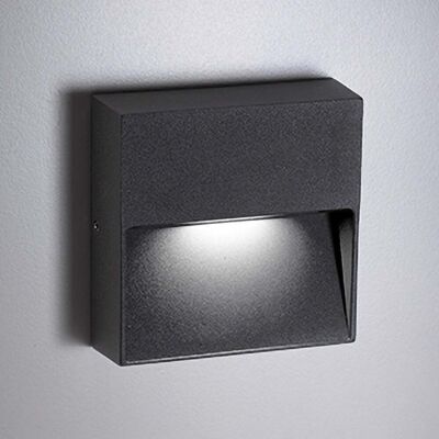 ZAFFERANO Bottom Lampada Da Parete Led Per Esterni Ed Interni 4.5w 3000k Ip54 In Alluminio Pressofuso Grigio Scuro Forma Quadrata Design Moderno Ed Elegante ZAFFERANO Bottom Lampada Da Parete Led Per Esterni Ed Interni 4.5w 3000k Ip54 In Alluminio Pressofuso Grigio Scuro Forma Quadrata Design Moderno Ed Elegante
