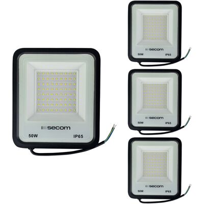 SECOM Confezione Da 4 Proiettori A Led Tenkos2 Da 50 W, 5000 Lm, Ip65, SECOM Confezione Da 4 Proiettori A Led Tenkos2 Da 50 W, 5000 Lm, Ip65,