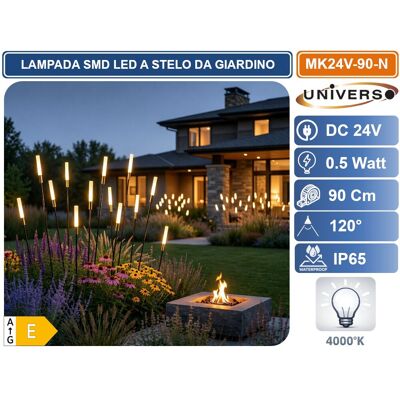 UNIVERSO Mk24v-90-n Lampada Smd Led Da Giardino Con Picchetto Dc 24v 0.5w Colore Luce 4000k Ip65 90cm UNIVERSO Mk24v-90-n Lampada Smd Led Da Giardino Con Picchetto Dc 24v 0.5w Colore Luce 4000k Ip65 90cm