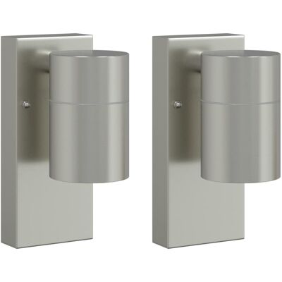 HELLOSHOP26 Set Di 2 Robuste Applique Da Parete Per Esterni Design Moderno 6,5 X 10,5 X 16 Cm Acciaio Inox Argento 020056532 HELLOSHOP26 Set Di 2 Robuste Applique Da Parete Per Esterni Design Moderno 6,5 X 10,5 X 16 Cm Acciaio Inox Argento 020056532