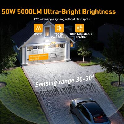 OEM Faretto Led Da Esterno Da 50 W - Confezione Da 2 5000 Lm 72 Led Faretto Led Da Esterno Bianco Super Luminoso, Illuminazione Esterna Impermeabile Ip67, Lampada Da Esterno Bianco Freddo 7000 K Per Garag OEM Faretto Led Da Esterno Da 50 W - Confezione Da 2 5000 Lm 72 Led Faretto Led Da Esterno Bianco Super Luminoso, Illuminazione Esterna Impermeabile Ip67, Lampada Da Esterno Bianco Freddo 7000 K Per Garag