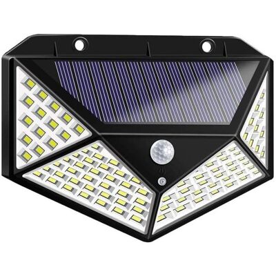 PLANET SHOP Faro Solare da Parete 100 LED Sensore di Movimento PLANET SHOP Faro Solare da Parete 100 LED Sensore di Movimento