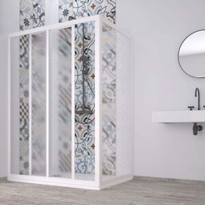 FORTE Box Doccia Angolare "acril" In Acrilico Con Profili In Pvc Apertura Centrale Riducibile "made In Italy" -80 X 110 Cm FORTE Box Doccia Angolare "acril" In Acrilico Con Profili In Pvc Apertura Centrale Riducibile "made In Italy" -80 X 110 Cm