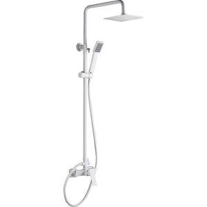 Mice - Set Doccia - Barra Doccia Estensibile in Acciaio Inox - Bianco - Serie Bagno Mice - Set Doccia - Barra Doccia Estensibile in Acciaio Inox - Bianco - Serie Bagno