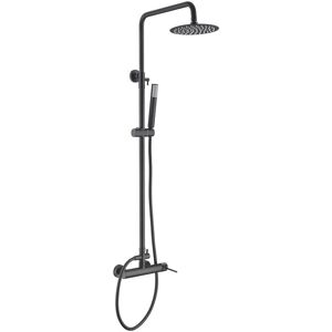 MICE COLLECTION Set Colonna Doccia Monocomando Con Asta Estensibile 95-125 Cm - Asta Doccia Con Doccetta E Maniglia - Rubinetteria Bagno Nero Opaco MICE COLLECTION Set Colonna Doccia Monocomando Con Asta Estensibile 95-125 Cm - Asta Doccia Con Doccetta E Maniglia - Rubinetteria Bagno Nero Opaco