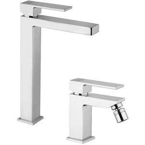 JACUZZI Coppia Miscelatori Lavabo Alto E Bidet Rubinetteria Twinkle Per Piletta Click Clack JACUZZI Coppia Miscelatori Lavabo Alto E Bidet Rubinetteria Twinkle Per Piletta Click Clack
