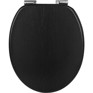 WOLTU Copriwater Universale In Legno Sedile Wc Coperchio Tavoletta Copri Wc Nero - WOLTU Copriwater Universale In Legno Sedile Wc Coperchio Tavoletta Copri Wc Nero -