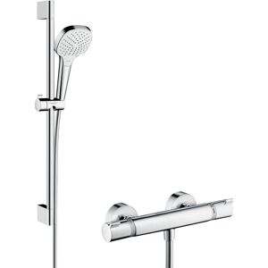 Hansgrohe Croma Select E - Set Doccia Vario Con Termostato, 3 Getti, Asta Doccia 65 Cm, Bianco/cromato 27081400 - Hansgrohe Croma Select E - Set Doccia Vario Con Termostato, 3 Getti, Asta Doccia 65 Cm, Bianco/cromato 27081400 -