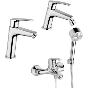 JACUZZI Rubinetteria Lucente Set Miscelatori Gruppo Vasca Lavabo E Bidet Per Piletta Click Clack JACUZZI Rubinetteria Lucente Set Miscelatori Gruppo Vasca Lavabo E Bidet Per Piletta Click Clack