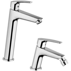 JACUZZI Rubinetteria Set Miscelatori Lucente Lavabo Alto E Bidet Per Piletta Click Clack JACUZZI Rubinetteria Set Miscelatori Lucente Lavabo Alto E Bidet Per Piletta Click Clack