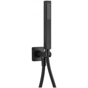 JACUZZI Kit Doccia Nero Opaco Rubinetteria Quadro Con Presa Acqua In Ottone JACUZZI Kit Doccia Nero Opaco Rubinetteria Quadro Con Presa Acqua In Ottone