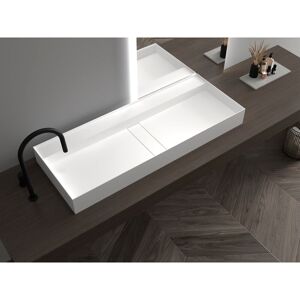 Bernstein Lavabo Sospeso O Da Appoggio Twg211 - Solid Surface - Bianco Opaco - Larghezza Selezionabile 80 Cm Bernstein Lavabo Sospeso O Da Appoggio Twg211 - Solid Surface - Bianco Opaco - Larghezza Selezionabile 80 Cm